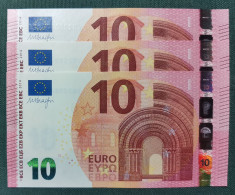 10 EURO SPAIN 2014 DRAGHI V010A4 VB SC FDS CORRELATIVE TRIO UNC. PERFECT - 10 Euro