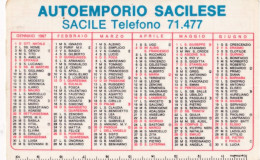 Calendarietto - Autoemporio Sacilise - Salice - Anno 1967 - Formato Piccolo : 1961-70