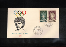 Saar 1956 Olympic Games Melbourne FDC - FDC