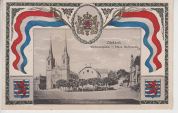 CPA Luxembourg - Diekirch - Wilhelmsplatz / Place Guillaume - Avec Drapeau Et Blasons - Diekirch