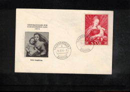 Saar 1954 Marian Year - Painting Hans Holbein FDC - FDC