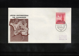 Saar 1959 Last Day Of The Validity Of Saar Stamps Interesting Cover - FDC