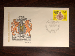 SRI LANKA  FDC COVER 1987 YEAR LEGAL MEDICAL ASSOCIATION HEALTH MEDICINE - Sri Lanka (Ceylan) (1948-...)