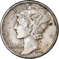 Monnaie, États-Unis, Mercury Dime, Dime, 1943, U.S. Mint, Philadelphie, TTB - 1916-1945: Mercury (Mercure)