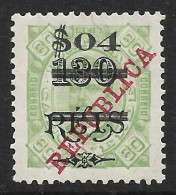 Cabo Verde – 1922 King Carlos Surcharged REPUBLICA $04 Over 130 Réis Over 80 Réis Mint Stamp - Cap Vert