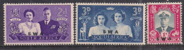 South Africa 1947 KGV1 Set Royal Visit OVPT SWA MNH SG 111-113 ( B624 ) - Nuovi