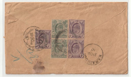 Straits Settlements Edward 1910 Multiple Stamp On Cover With Registered Cover From Penang To India 1910(ss20) - Straits Settlements