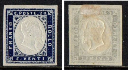 Sardegna 1855-63 - IV Emissione - 20 Cent. - Nuovo Traccia Linguella - MH* - Ottimo E Fresco - Sardinia