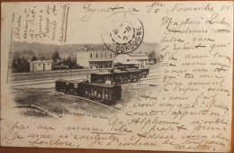 Cpa Nuage 24 Dordogne Eymet La Gare, Wagons, éd Guillier (texte Imprimé Penché), Dos Simple, écrite En 1901 - Eymet