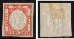 Province Napoletane 1861 - Effigie V.E.II 5 Grana - Residuo Linguella  Nuovo MH* - Naples