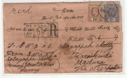 Straits Settlements Edward 1904  Stamps  On Cover With Registered Post From Penang To India 1904 (ss27) - Straits Settlements