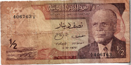 TUNISIE - ½ Dinar 1972 (406763) - Tusesië