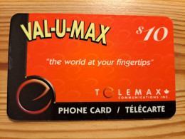 Prepaid Phonecard Canada, Telemax - Kanada