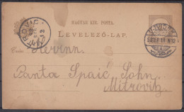 ⁕ Hungary - Ungarn 1898 ⁕ Crown Postal Card ⁕ Postal Stationery Levelező-lap, Magyar Kir. Posta - MITROVIC ⁕ See Scan - Postal Stationery