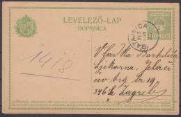 ⁕ Hungary - Ungarn 1915 ⁕ BATAJNICA - Zagreb, Levelező-lap, Magyar Kir. Posta 5 Filler Dopisnica ⁕ Postal Stationery - Enteros Postales