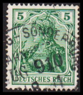 1911. SCHLESWIG. 5 Pf Germania With Railway Cancel FLENSBURG-SONDERBURG BAHNPOST ZUG 910 ? 8 11.  - JF541748 - Schleswig-Holstein