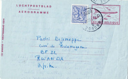 Aérogramme N° 18 N/F Oblitéré De Brugge 12 Vers Le Rwanda (J106) - Aerogrammi