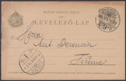 ⁕ Hungary - Ungarn 1906 ⁕ Budapest - FIUME, Levelező-lap, Magyar Kir. Posta 5 Filler ⁕ Postal Stationery HANS BIEHN - Enteros Postales