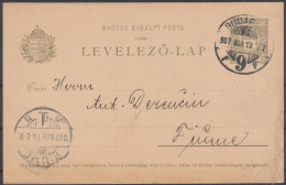 ⁕ Hungary - Ungarn 1907 ⁕ HANS BIEHN Budapest To FIUME, Levelező-lap, Magyar Kir. Posta 5 Filler ⁕ Postal Stationery - Enteros Postales