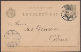⁕ Hungary - Ungarn 1907 ⁕ HANS BIEHN Budapest To FIUME, Levelező-lap, Magyar Kir. Posta 5 Filler ⁕ Postal Stationery - Entiers Postaux