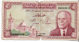 TUNISIE - 5 Dinars 1965 - Tunesien