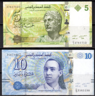 5 Dinars P95 Et 10 Dinars P96-Neuf ** UNC **(Free Shipping)( Envoi Gratuit) - Tunesien