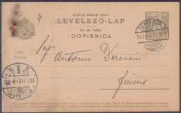 ⁕ Hungary - Ungarn 1907 ⁕ ZENGG / SENJ - FIUME, Levelező-lap, Magyar Kir. Posta 5 Filler ⁕ Postal Stationery #3 - Entiers Postaux