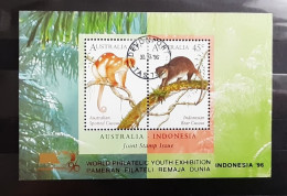 AUSTRALIA 1996 Cuscus Stamp Show Exhibition Indonesia Used Mini Sheet Block - Blocks & Kleinbögen