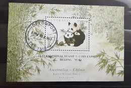 AUSTRALIA 1995 Panda Stamp Show Exhibition China Beijing Used Mini Sheet Block - Blocks & Kleinbögen