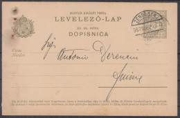 ⁕ Hungary 1907 ⁕ ZENGG / SENJ - FIUME, Derencin - Levelező-lap, Magyar Kir. Posta 5 Filler ⁕ Postal Stationery #1 - Enteros Postales