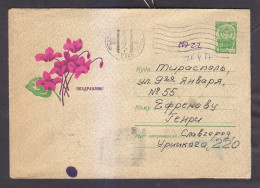 Envelope. The USSR. Flowers. Congratulations! Mail. 1967. - 8-51 - Lettres & Documents
