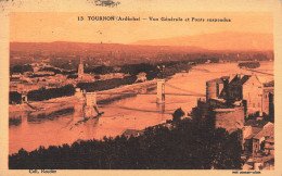 FRANCE - Tournon - Vue Générale De La Ville Et Des Ponts Suspendus - Carte Postale Ancienne - Tournon