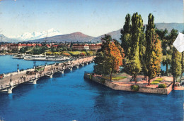 SUISSE - Genève - Pont Du Mont Blanc Et Ile JJ Rousseau - Carte Postale Ancienne - Genève