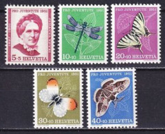 1951. Switzerland. Pro Juventute: Insects, Johanna Spyri. MNH. Mi. Nr. 561-65 - Ongebruikt