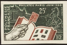 Polynésie Non Dentelés N°26 25f Philatec 1964 Qualité:** - Ongetande, Proeven & Plaatfouten