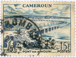 CAMERUN, CAMEROUN, F.I.D.E.S., FERROVIE, 15 Fr., 1956, FRANCOBOLLI USATI Mi:CM 313, Scott:CM 327, Yt:CM 301 - Gebraucht