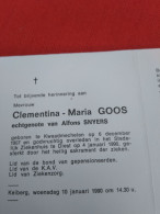 Doodsprentje Clementina Maria Goos / Kwaadmechelen 6/12/1907 Diest 4/1/1990 ( Alfons Snyers ) - Religion & Esotérisme