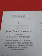 Doodsprentje Maria Van Cauwenbergh / Anderlecht 1/3/1913 Lippelo 24/4/2000 ( Petrus Van Eetvelt ) - Religion & Esotérisme