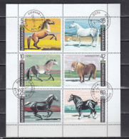 Bulgaria 1991 - Horses, Mi-Nr. 3903/08 In Sheet, Used - Usati