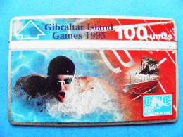 Phonecard Gibraltar Island Games 1995 100 Units Sport Swimming  - Gibilterra