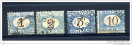 Italie  -  Taxes  :  Yv  12...18  (o)  4 Valeurs  Bleu Et Brun  ,   N2 - Postage Due