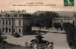 Montélimar (Drôme) Place De L'Hôtel De Ville, La Sous-Préfecture, Fontaine - Edition Artige - Carte N° 2362 De 1908 - Montelimar