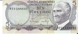 TURQUIE - 5 Lira 1976 UNC - Turkije