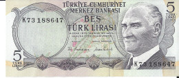 TURQUIE - 5 Lira 1976 UNC - Turchia