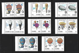 ● ZAIRE 1984 ֍ Zeppelin ● Ballons ● Mongolfiere ֍ N. ? ** X 2 ● Serie Completa ● Cat. ? € ● Lotto C33 ● - Unused Stamps