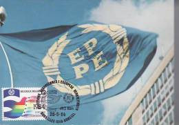 BELGIQUE CARTE MAXIMUM NUM.YVERT  2133 LE PARLEMENT EUROPEEN - 1981-1990