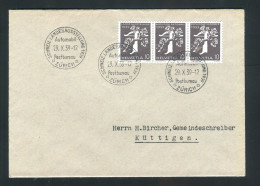 SVIZZERA 1939 ACCOMPIAMENTI EXPO NAZIONALE 10 C.3 DIVERSE LINGUE SU LETTERA DA ZURIGO 29.10.39 PER KUTTINGEN - Postmark Collection