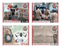 SMOM Order Of Malta 2023 Military Corps Italian Knights Of The Order Of Malta Set Of 4 Stamps MNH - Militaria