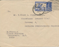 India Cover Sent To Germany DDR 1950 Single Franked - Covers & Documents