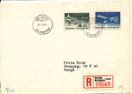 Finland Registered Cover Sent To Borgå Porvoo 27-2-1967 Complete Set Of 2 Aeroplanes - Covers & Documents